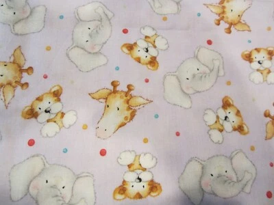 1 Yard Cotton Fabric "Cuddle Time - Baby Animal Faces " by Suzanne Cruise  NEW - Image 1 of 3
