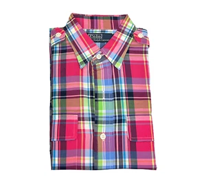 Ralph Lauren Polo Poplin; Berry Multicolored Plaid - Small Custom Fit, 32/33 - Picture 1 of 1