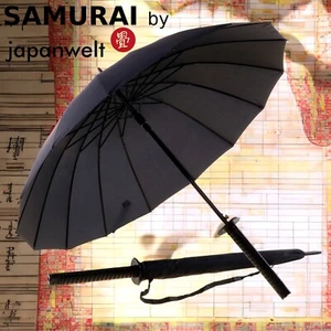 Japanwelt Samurai Regenschirm Katana groß schwarz japanisch Anime Cosplay Schirm - Bild 1 von 7