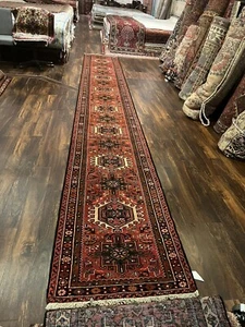 Alfombra de corredor geométrica tribal genuina anudada a mano pueblo de colección 2'7x18'11,2075 - Imagen 1 de 12