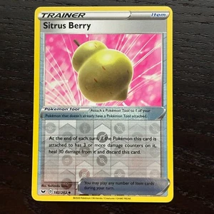 Sitrus Berry 182/202 Pokemon Sword & Shield Base Set Reverse Holo Uncommon NM - Picture 1 of 2