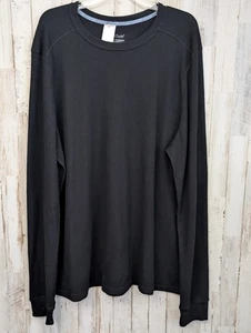 Cuddl Duds Nachtwäsche Erwachsene XXXL groß Waffel Thermo mittelschwer PJ Top schwarz Rundhalsausschnitt - Bild 1 von 5