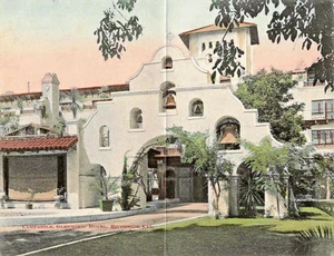 Postcard CA Riverside Glenwood Hotel Campanile 1906 Hand-colored, Two-fold NrMNT - Picture 1 of 2