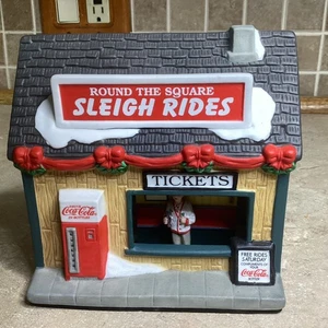 Coca-Cola Town Square collection -round the square sleigh rides-with Light Cord - Picture 1 of 6