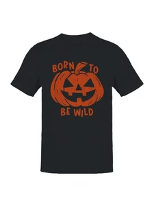 Born to Be Wild Pumpkin Art Men's T-shirt - Picture 1 of 6