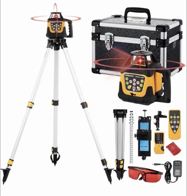 Láser giratorio autonivelante de 0,11"/100', kit de nivel láser giratorio de 2000', trípode IP66 Foto 1 de 4