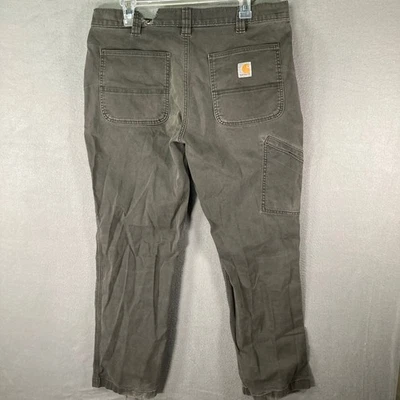 Carhartt Rugged Flex Relaxed Fit Canvas Work Pants Mens 36x30 Gray Trousers - Image 1 of 4