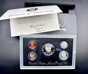 1998 S US Mint Silver Proof Set with COA + OGP - Picture 1 of 3