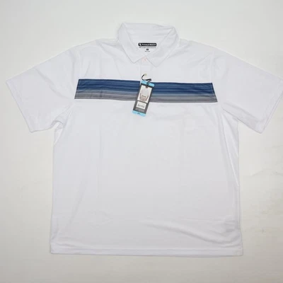 Pebble Beach Casual Button-Up Shirt Short Sleeve Polo Men's White 3XL Cotton - Image 1 of 4