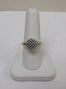 Designer LAGOS Sterling Silver 18k Signature Caviar Dome Ring - Picture 1 of 6