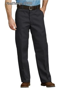 Pantalones de trabajo Dickies 36 X 30 para hombre holgados doble rodilla sarga negros 85283BK NUEVOS SIN ETIQUETAS  - Imagen 1 de 7
