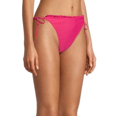 Xoxo Hot Pink Ruffle Waist Tie Sides Bikini Swimsuit Bottoms NWT Size XL - Image 1 of 4