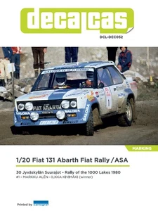 Decalcas 1:20 Scale Decal Fiat 131 Abarth ASA 1000 Lakes 1980 # DCL-DEC0052 - Picture 1 of 6