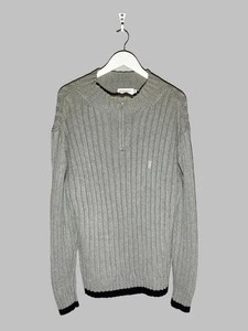 Vintage YSL Yves Saint Laurent 1/4 Zip Knitted Cotton Pullover Sweater Size L - Bild 1 von 15