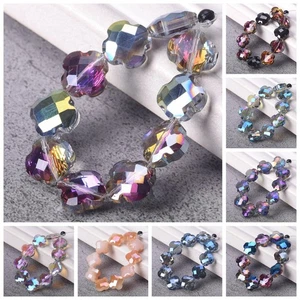 Lote de 10 cuentas espaciadoras sueltas de vidrio facetado con forma de trébol de flores de 12 mm - Imagen 1 de 22