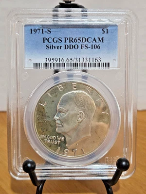1971-S Ike Eisenhower Silver Dollar DDO FS-106 PCGS PR65DCAM #31331163 - Image 1 of 2