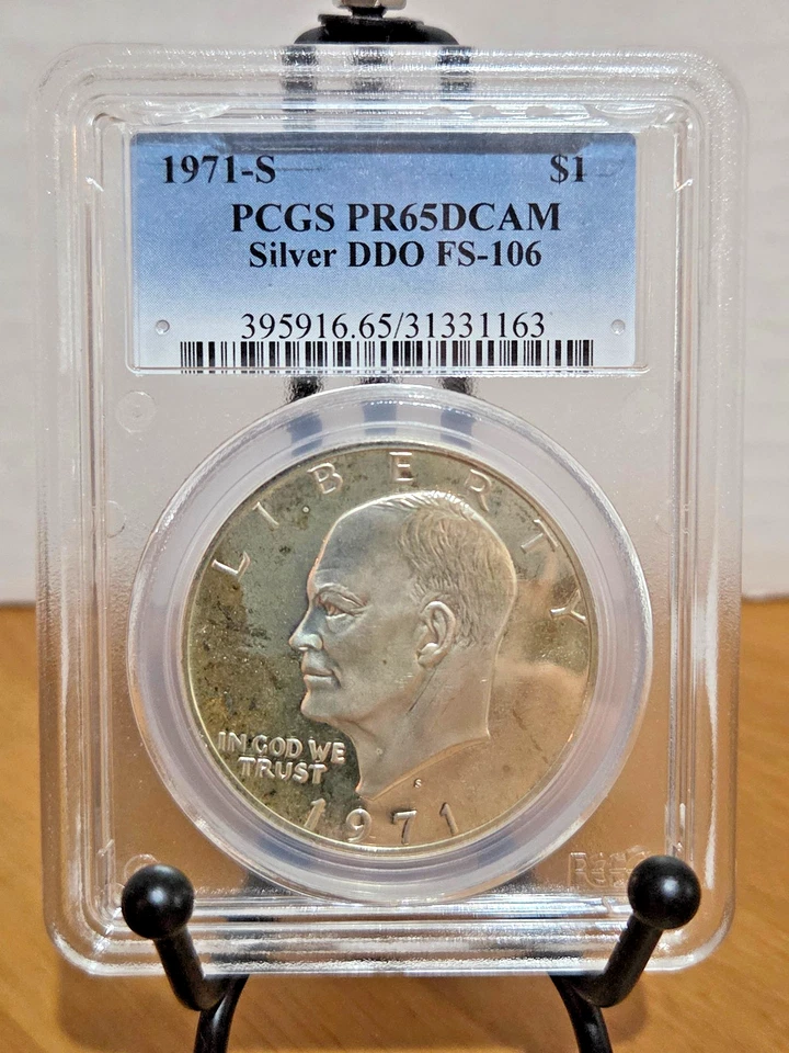 1971-S Ike Eisenhower Silver Dollar DDO FS-106 PCGS PR65DCAM #31331163 - Image 1 of 2