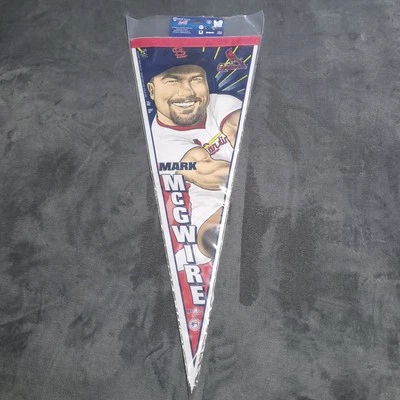 Vtg 90s Mark McGwire St Louis Cardinals 1998 Record Breaking Home Runs Pennant - Image 1 of 4