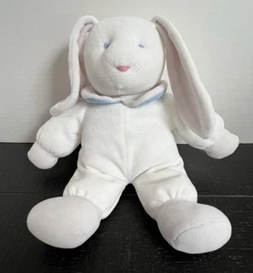 Vintage Eden ? White Velour Bunny Rabbit 11” Blue Stuffed Animal Plush Soft Toy - Picture 1 of 8