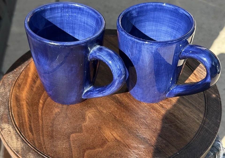 Набор кофейных кружек - синие художественные кружки с ручной росписью Salute - Изображение 1 из 4