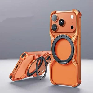 Magnetic Metal Armor X Type Rimless CaseFor iPhone 17 Pro 17 16 15 14 13 Pro Max - Picture 1 of 28