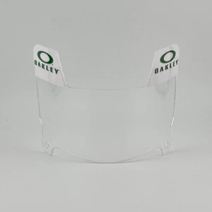 Pestañas blancas/verdes "Oakley" - Visera transparente MINI para casco de fútbol americano con clips blancos - Imagen 1 de 2