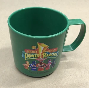 Taza de café de té Mighty Morphin Power Rangers vintage 1994 taza de plástico verde Saban - Imagen 1 de 5