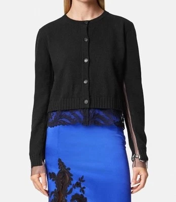 Cárdigan para mujer Versace barroco de encaje cachemir negro 40 euros Italia 1013478 nuevo con etiquetas Foto 1 de 4