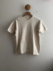 11.11 / eleven eleven Unbleached Handspun Knit Half Sleeve Tshirt Size Medium - Picture 1 of 7
