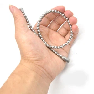 Male Stainless Steel Sounding Long Flexible Plug Multi Beads Men Enhancer Aid - Picture 1 of 24