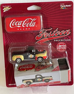 SP LE Johnny Lightning Festoon Coca Cola 1950 Ford F-1 Truck W/ Tin Box  - Image 1 of 4