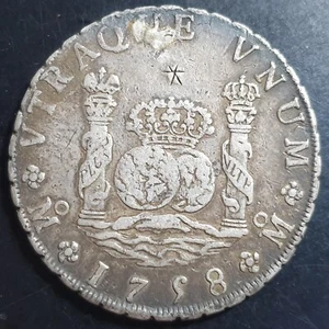 Mexico Spanish Colonial 8 Reales Two Pillar Ferdin Ferdinand VI 1758 Mo MM - Picture 1 of 6