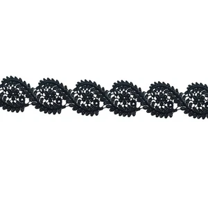 1.75" black Floral Embroidered Venice Lace Trim for Drapery DIY Sewing Notions - Picture 1 of 2