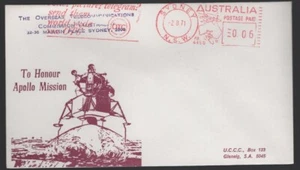 1971 Australia Honour APOLLO Mission Overseas Telecommunications Space Cover - Bild 1 von 1