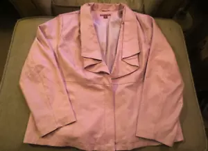 Jessica London Women's Plus Size 22 Zip Front Leather Blazer Jacket Blush Pink - Picture 1 of 2