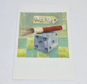 Tarjeta de felicitación vintage Lloyd Dallet bellas artes dados etiqueta de amor pincel tema P3 - Imagen 1 de 3