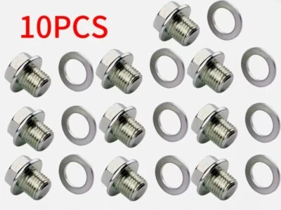 10PCS Oil Pan Drain Bolt Plug Washer For Honda Accord Civic Acura+ — 第 1/4 张图片