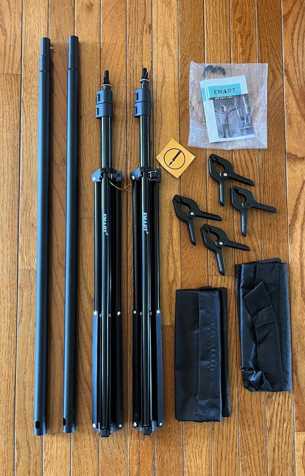 Photo Backdrop Stand 10'x7' Studio Background Support Kit With Clamps Carry Bag - Image 1 of 4