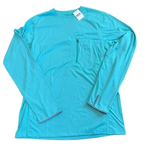 Patagonia Tropic Comfort Crew Capilen Seide Gewicht Brusttasche Daumenloch KLEIN - Bild 1 von 9