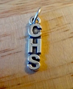 Plata de ley 20x5 mm CHS es decir. Carnegie High School etc. Charm - Imagen 1 de 4