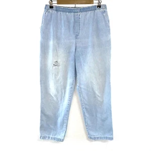 Cabin Creek Women's Denim Jeans High Waist Tapered Frayed Light Blue Size 10 - Picture 1 of 12