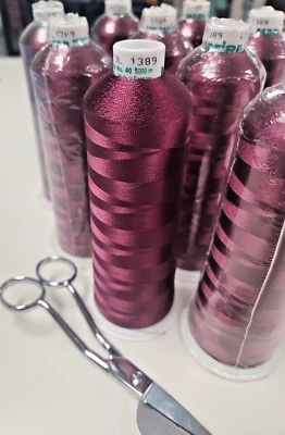 NEW Madeira Embroidery Thread Cone Rayon Bordeaux # 1389 40 wt 5500m - Image 1 of 4