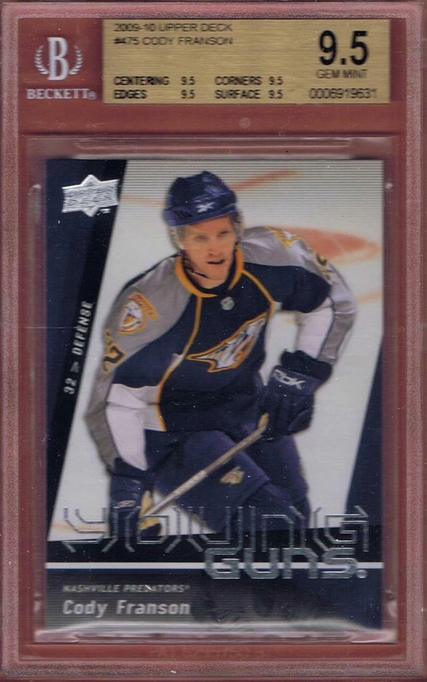 CODY FRANSON ROOKIE 2009-10 UPPER DECK YOUNG GUNS RC BGS 9.5 TRUE GEM YG UD - Image 1 of 1