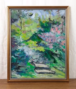 Árbol en flor, paisaje de primavera, pintura al óleo original, artista ucraniano - Imagen 1 de 10
