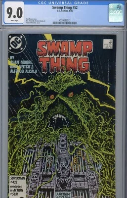 Swamp Thing #52 (1986) DC Comics CGC 9.0 White Alan Moore Story - Image 1 of 3