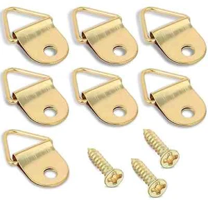 Ganci triangolari ad anello a D per appendere quadri - 100 pezzi piccoli ganci decorativi con... - Foto 1 di 4