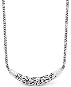 DEVATA Bali Filigree Hammer Dragon Bone Chain Necklace Sterling Silver HMT8239 - Picture 1 of 6