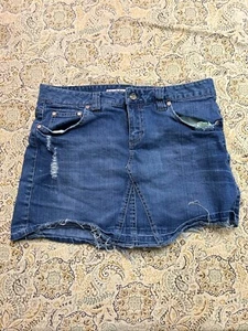 Mudd Womens Sz 9 Mini Sort Denim Distressed Short Summer Beach Y2K Park School - Picture 1 of 9