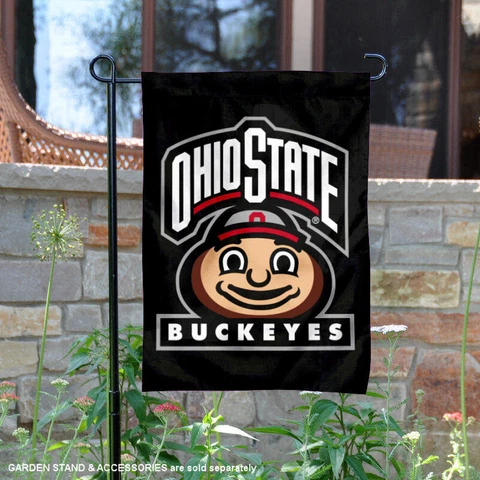 OSU Buckeyes Brutus Mascot Head Garden Flag and Yard Banner Cover