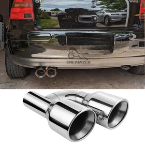 For VW Golf GTI MK4 Dual 2.5" in 4" out 11.5" L Quad Exhaust Tip Double Wall - Picture 1 of 13